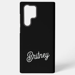 Modernes Schwarz-weißes Personalisiertes Monogramm Samsung Galaxy Hülle