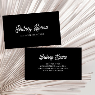 Modernes Schwarz-weißes Personalisiertes Monogramm Visitenkarte