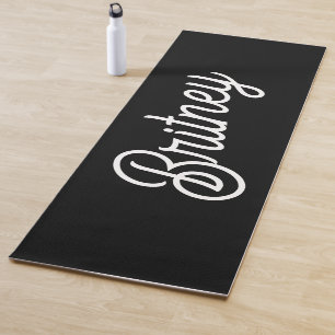 Modernes Schwarz-weißes Personalisiertes Monogramm Yogamatte