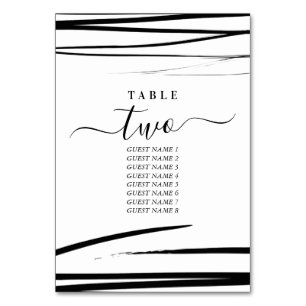 Modernes Schwarz-weißes QR Code Hochzeitsprogramm Tischnummer