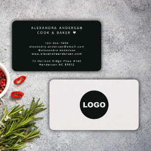 Modernes Schwarz-weißes QR-Logo Beruflich Visitenkarte