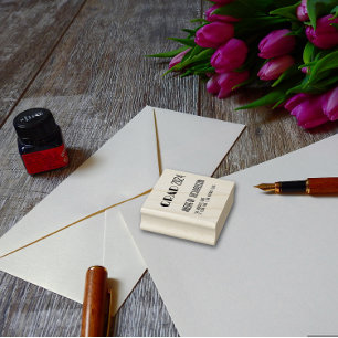 Modernes Schwarz-weißes Rot Gummistempel
