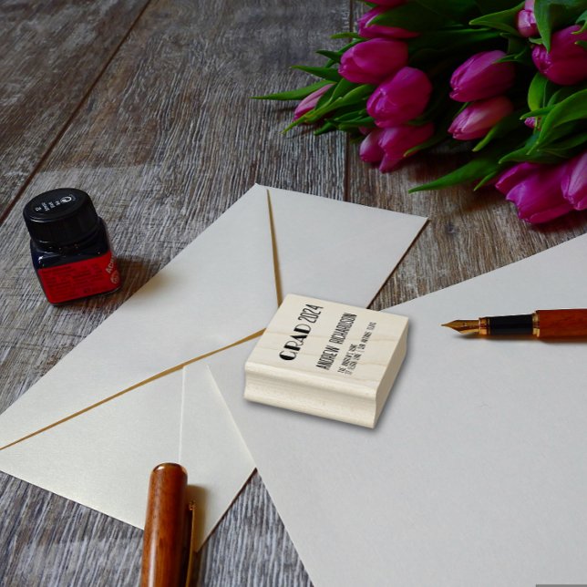 Modernes Schwarz-weißes Rot Gummistempel (Von Creator hochgeladen)