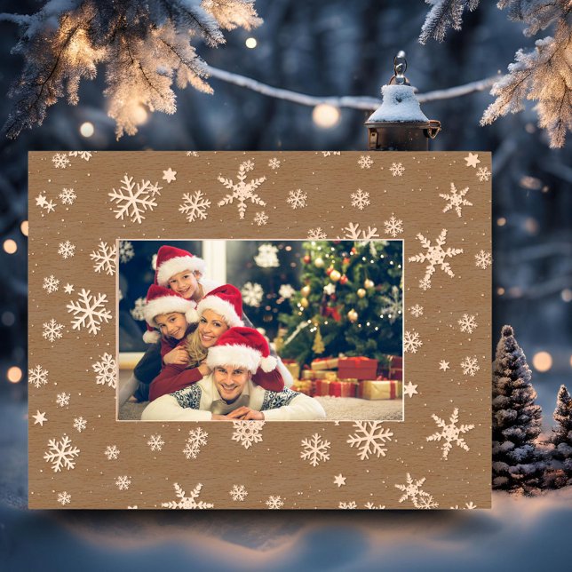 Modernes Schwarz-weißes Schneeflockenmuster Geätzte Rahmen (Von Creator hochgeladen)