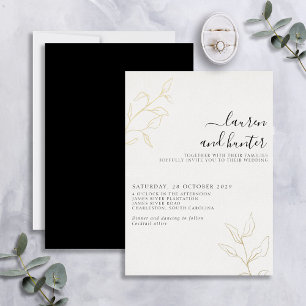 Modernes Schwarz-weißes Script Botanical Wedding G Folieneinladung