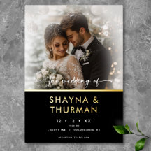 Modernes Schwarz-weißes Script Foto Minimale Hochz