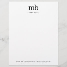 Modernes, Schwarz-weißes, trendy Script-Business M Briefbogen