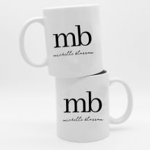 Modernes Schwarz-weißes Trendy Script Initial Mono