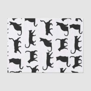 Modernes schwarze Katzen-Silhouette-Muster Seidenpapier