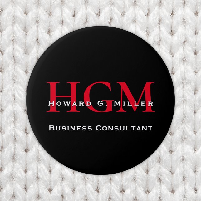 Modernes, schwarzes 3-Buchstaben-Monogramm-Logo fü Button (Von Creator hochgeladen)