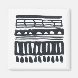 Modernes schwarzes Aquarell des Einschlagfaden-I   Magnet