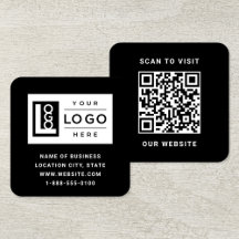 Modernes schwarzes benutzerdefiniertes Logo und QR