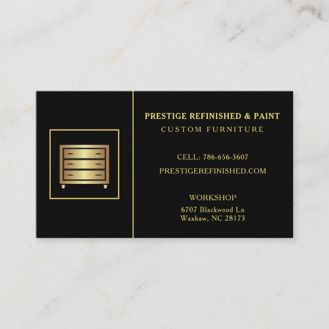 Modernes, schwarzes berufliches Design Visitenkarte (Vorderseite)