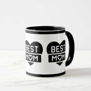 Modernes Schwarzes Bestes Mama Herzlichen Glückwun Tasse