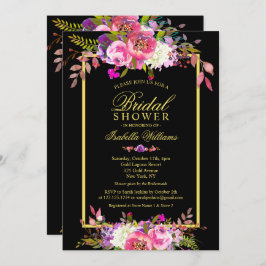 Modernes Schwarzes Brautparty Einladung