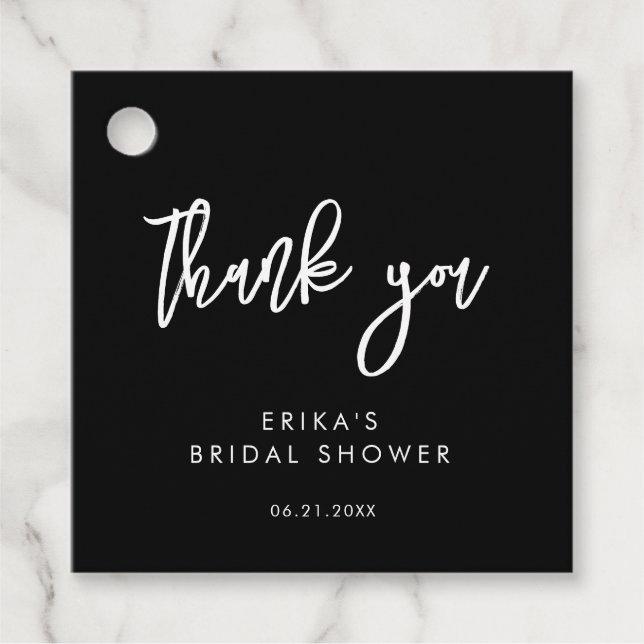 Modernes Schwarzes Brautparty Geschenkanhänger (Vorderseite)