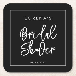 Modernes schwarzes Brautparty Rechteckiger Pappuntersetzer