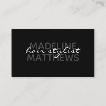 Modernes schwarzes Chic Hair Stylist Script Name S
