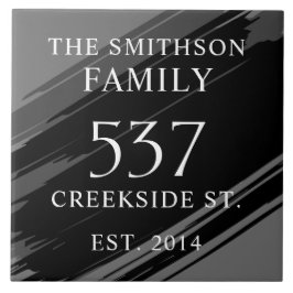 Modernes Schwarzes Datum etablierte Adresse House  Fliese