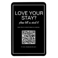 Modernes Schwarzes Digital QR Code Review Magnet