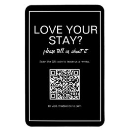 Modernes Schwarzes Digital QR Code Review Magnet