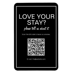 Modernes Schwarzes Digital QR Code Review Magnet