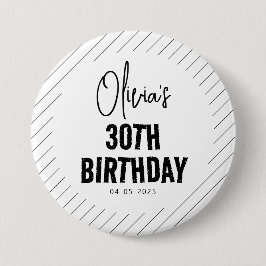 Modernes Schwarzes Drehbuch 30. Geburtstag Chic &  Button