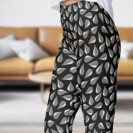 Modernes Schwarzes Flick Muster Leggings