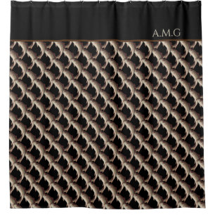 Modernes Schwarzes Fliegenfischen Regenbogenforell Duschvorhang