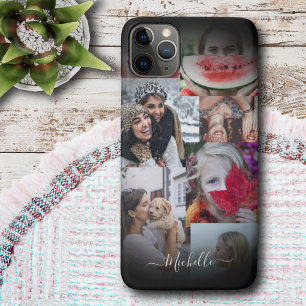 Modernes Schwarzes Foto Collage 6 Bild iPhone Case