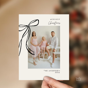 Modernes Schwarzes Foto Weihnachtsgrüße Postkarte