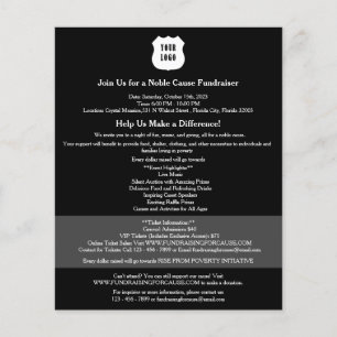 Modernes Schwarzes Fundraiser Flyer