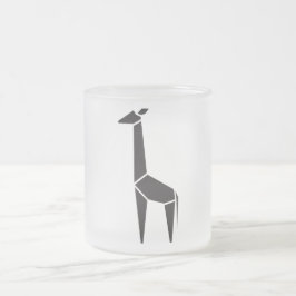 Modernes, schwarzes Giraffensymbol Mattglastasse