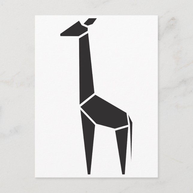 Modernes, schwarzes Giraffensymbol Postkarte (Vorderseite)