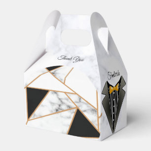 Modernes Schwarzes Gold Abstrakt auf weißem Marmor Geschenkschachtel