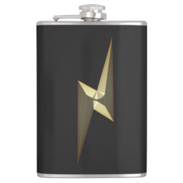 Modernes schwarzes Gold-Donner-Symbol Flachmann