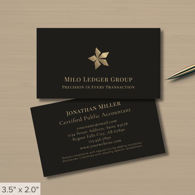 Modernes Schwarzes Gold-Logo Visitenkarte (Von Creator hochgeladen)
