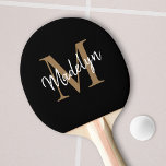 Modernes Schwarzes Gold Monogram Eleganter Skriptn Tischtennis Schläger<br><div class="desc">Modernes Black Gold Monogram Elegantes Script Name Ping Pong Paddle. Dieses moderne,  elegante Pingpongpaddel mit Ihrem eigenen Monogramm und Namen personalisieren Sie einfach.</div>