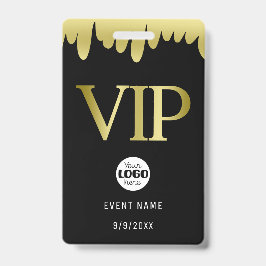 Modernes schwarzes Gold-VIP-Business-Logo Ausweis