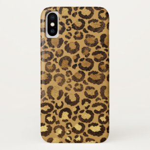 Modernes schwarzes Goldfolien-Gepard-Tier-Muster Case-Mate iPhone Hülle