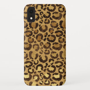 Modernes schwarzes Goldfolien-Gepard-Tier-Muster Case-Mate iPhone Hülle