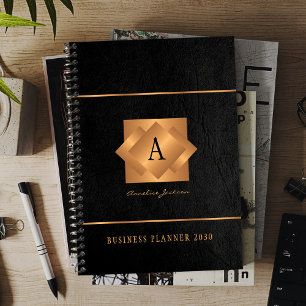 Modernes, schwarzes Goldformat, elegant Planer