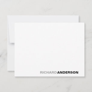 Modernes Schwarzes Grau Modernes, feines Schriftar Mitteilungskarte