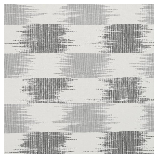 Modernes schwarzes graues Weiß ikat Muster Stoff (Muster)
