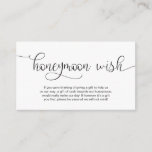 Modernes Schwarzes Handschrift Design, Honeymoon-W Begleitkarte<br><div class="desc">Das ist das moderne Black Hand Lettered Design,  Honeymoon Wish,  Wedding Enclosure Card. Sie können die Farben des Schriftartes ändern und Ihre Hochzeitsdetails in den entsprechenden Schriftart / Schrift hinzufügen.#TeeshaDerrick</div>