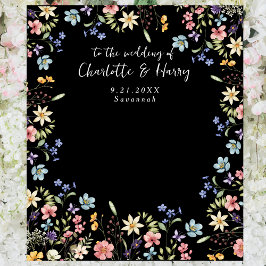 Modernes Schwarzes Hochzeitsszenario im Foto Wandteppich