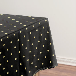Modernes Schwarzes Imitat Gold Polka Dots Muster Tischdecke