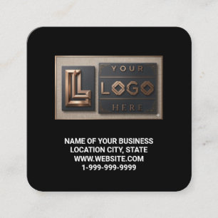 Modernes schwarzes Logo QR-Code-Scan-Website-Quadr Quadratische Visitenkarte