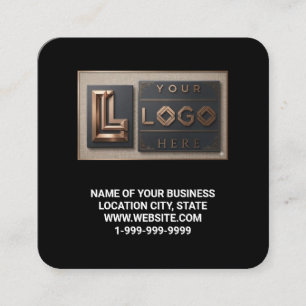 Modernes schwarzes Logo QR-Code-Scan-Website-Quadr Quadratische Visitenkarte