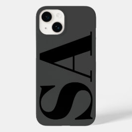 Modernes Schwarzes Minimales Monogramm Case-Mate iPhone 14 Hülle